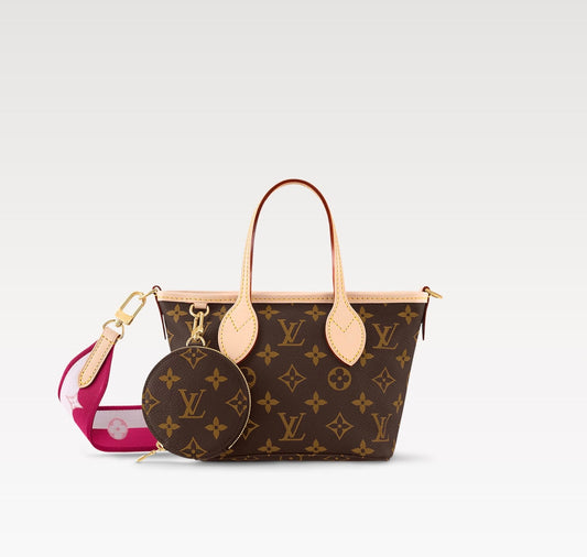LOUIS VUITTON MONOGRAM NEVERFULL BB BAG PINK PEONY