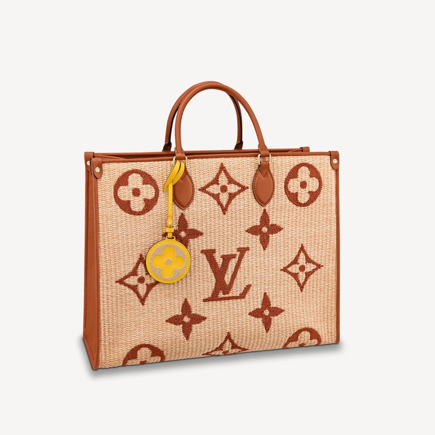 LOUIS VUITTON LIMITED EDITION GIANT MONOGRAM RAFFIA CALFSKIN ONTHEGO GM BAG