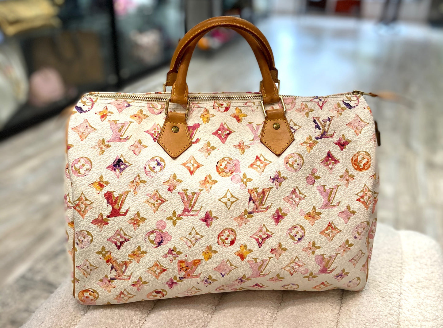 LOUIS VUITTON X RICHARD PRINCE MONOGRAM WATERCOLOR AQUARELLE SPEEDY 35 BAG
