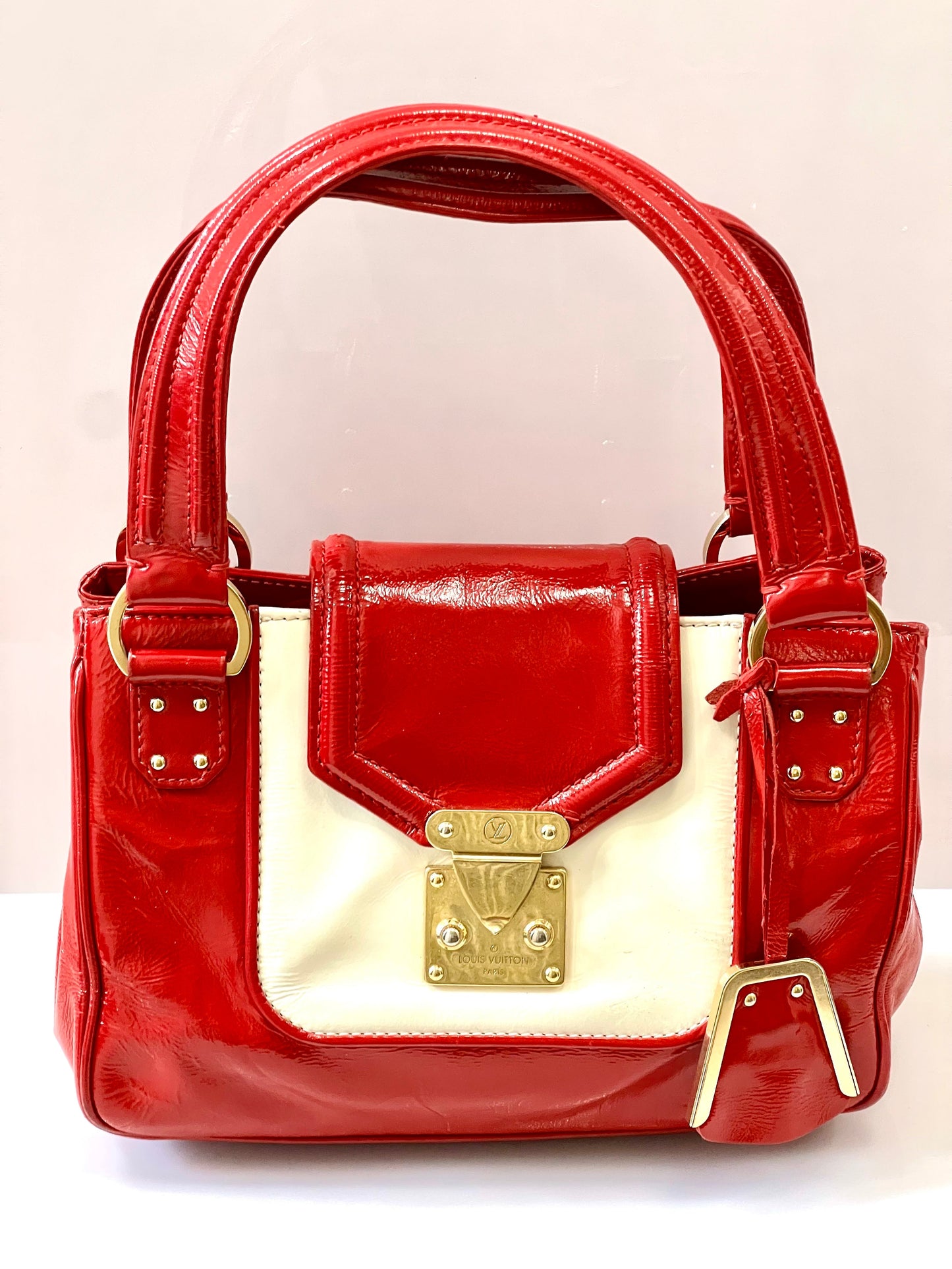 LOUIS VUITTON VERNIS LEATHER CRUISE SAC BICOLOR HANDBAG