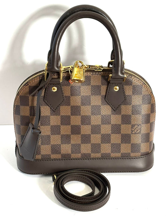 LOUIS VUITTON DAMIER EBENE CANVAS ALMA BB BAG