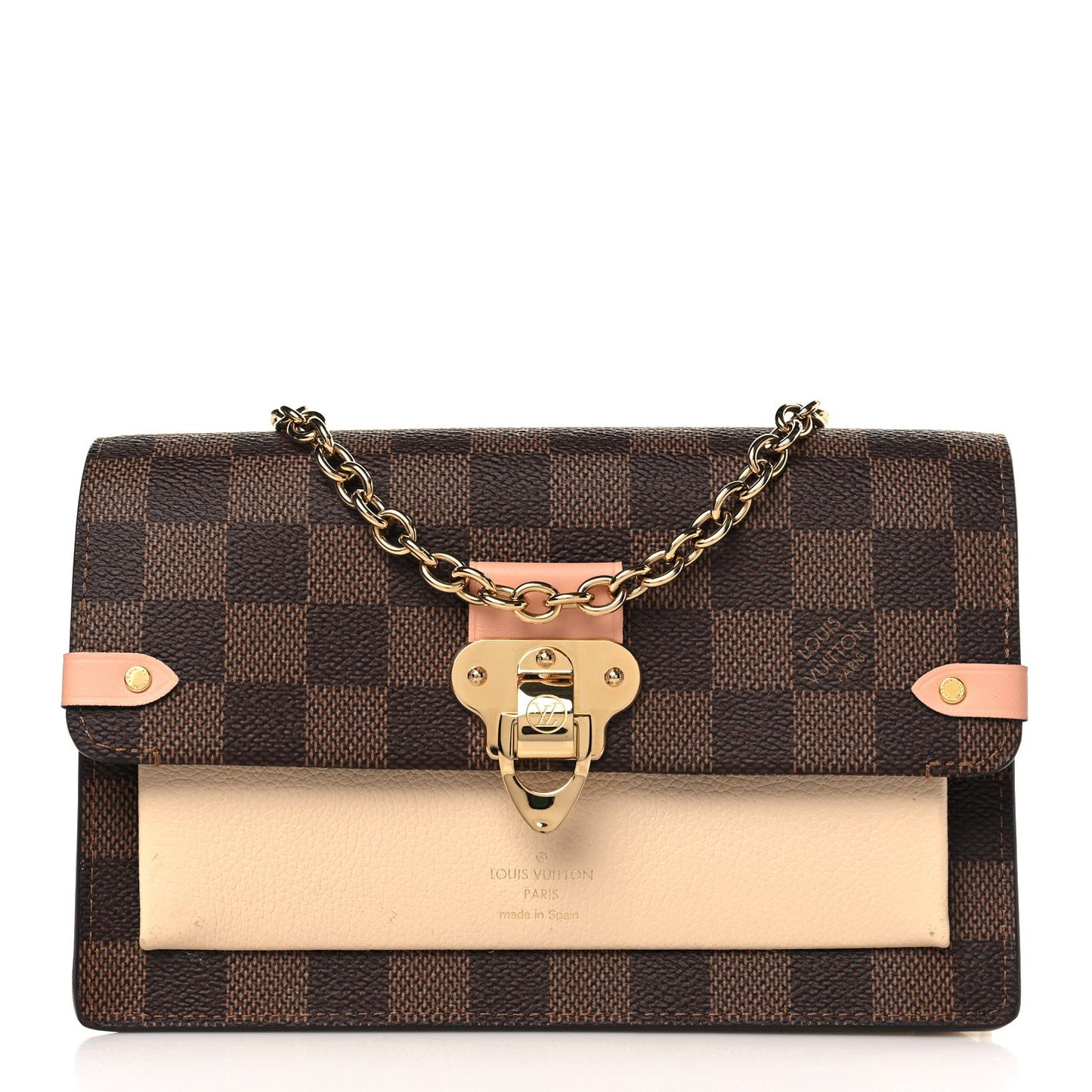 LOUIS VUITTON DAMIER EBENE VAVIN CHAIN WALLET ON CHAIN CREAM