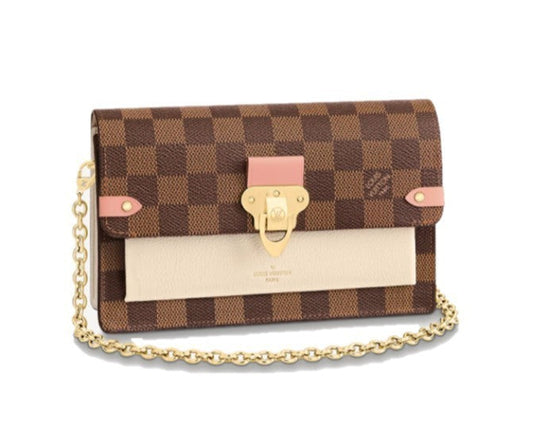 LOUIS VUITTON DAMIER EBENE VAVIN CHAIN WALLET ON CHAIN CREAM
