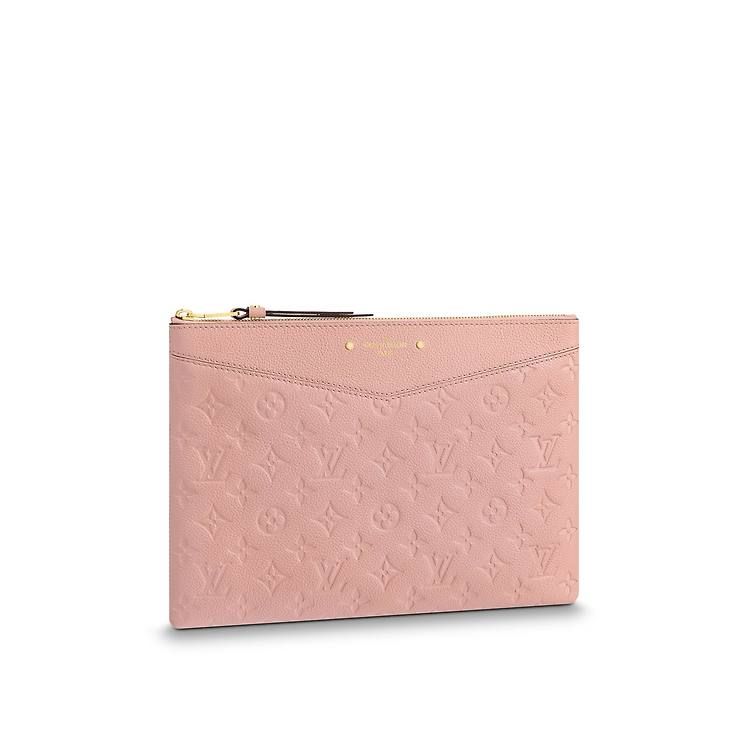 LOUIS VUITTON DAILY POUCH MONOGRAM EMPREINTE LEATHER ROSE POUDRE