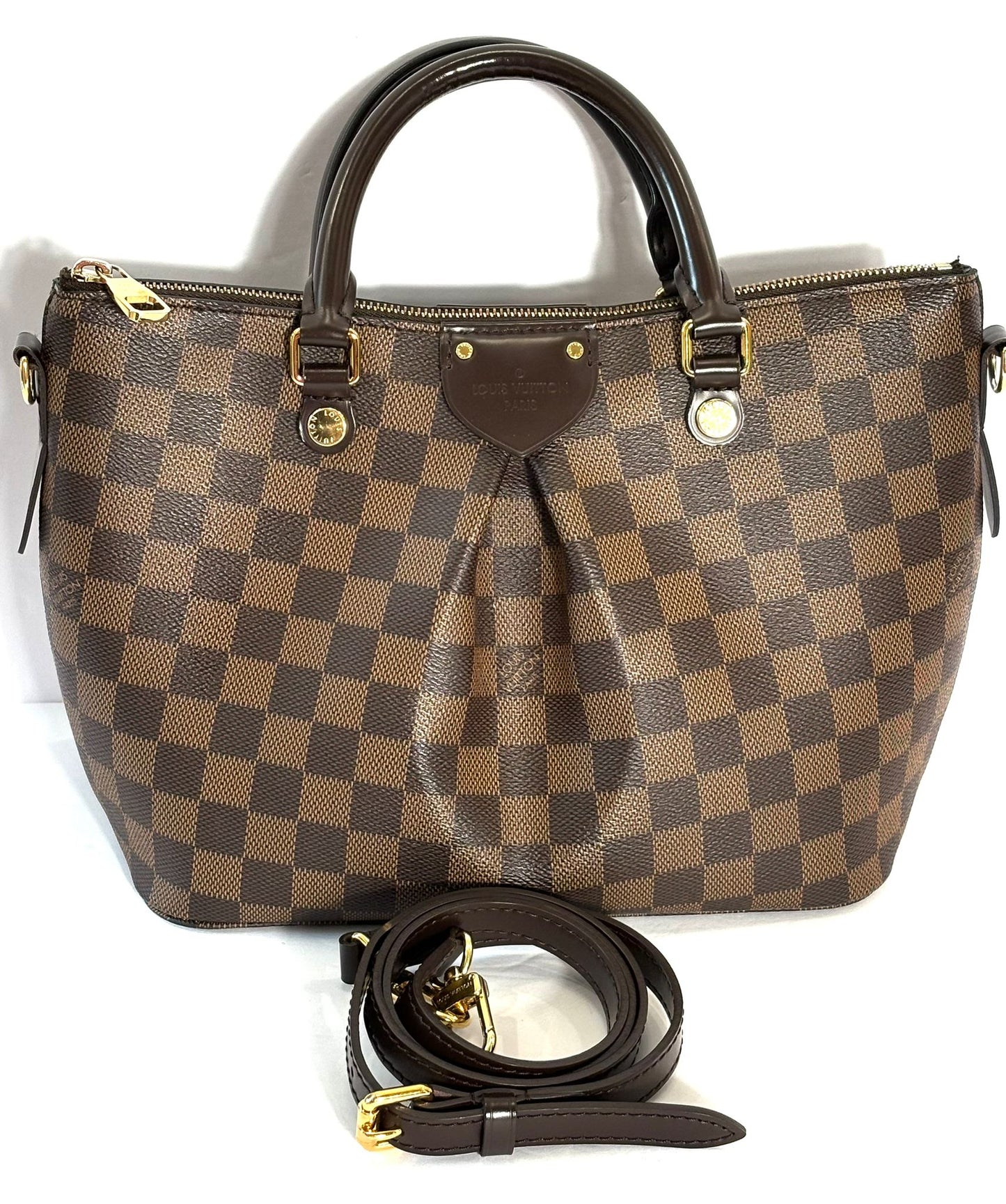 LOUIS VUITTON DAMIER EBENE SIENA PM HANDBAG