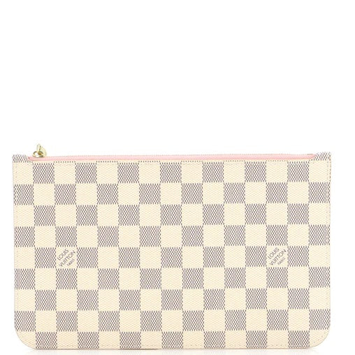 LOUIS VUITTON DAMIER AZUR NEVERFULL POCHETTE ROSE BALLERINE