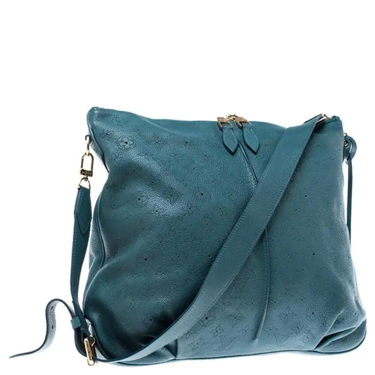 LOUIS VUITTON MAHINA SELENE MM BAG LAGON