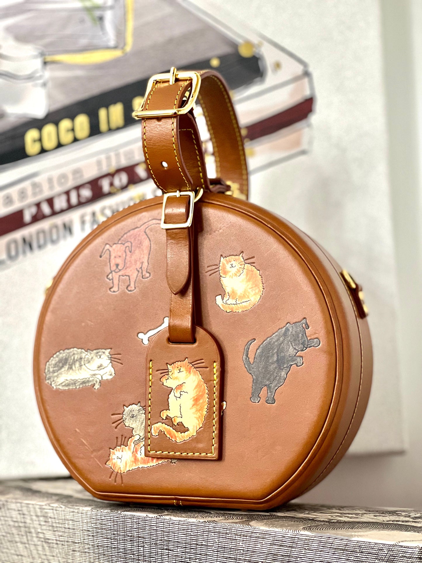 LOUIS VUITTON CALFSKIN CATOGRAM PETITE BOITE CHAPEAU BAG