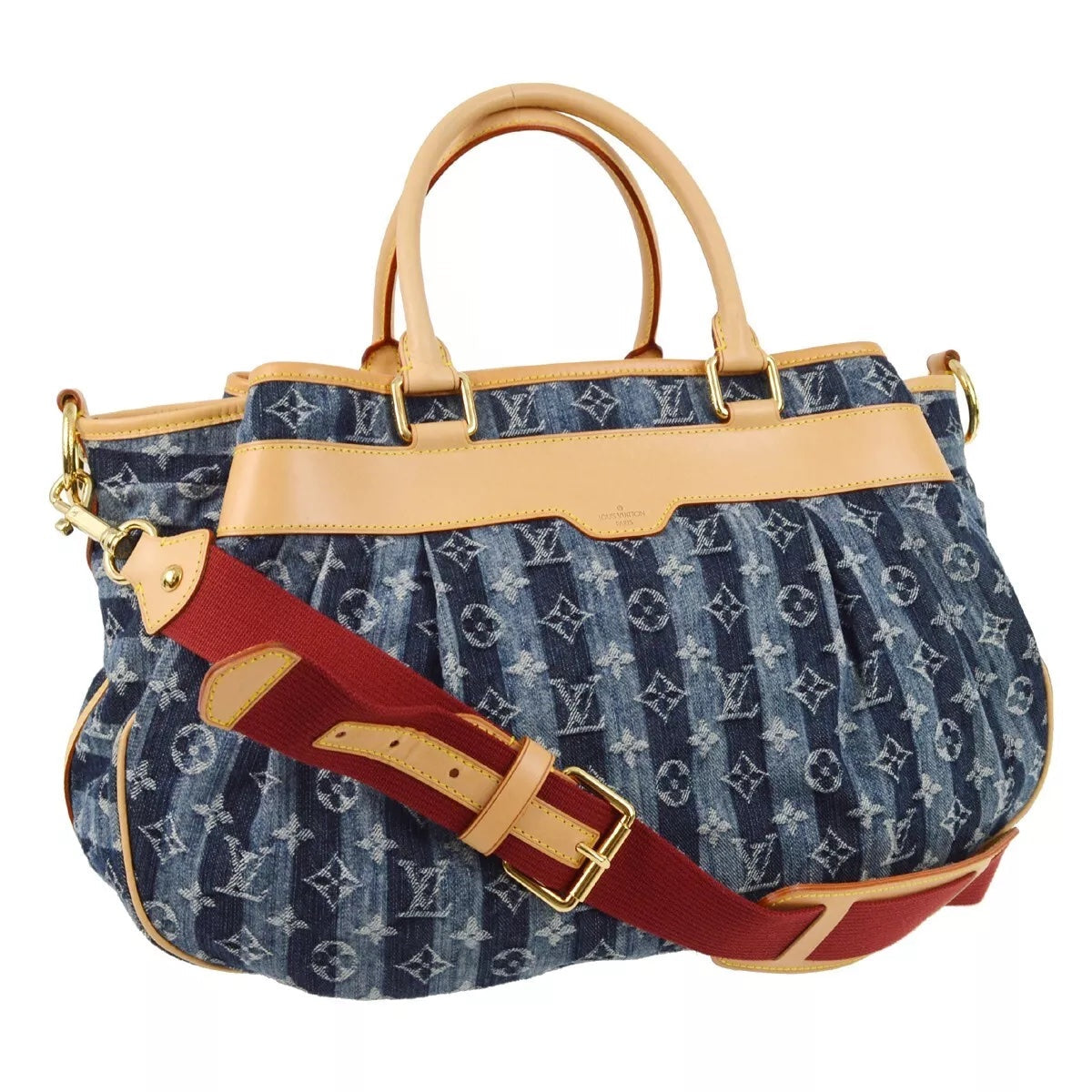 LOUIS VUITTON DENIM MONOGRAM CABAS RAYE GM BAG