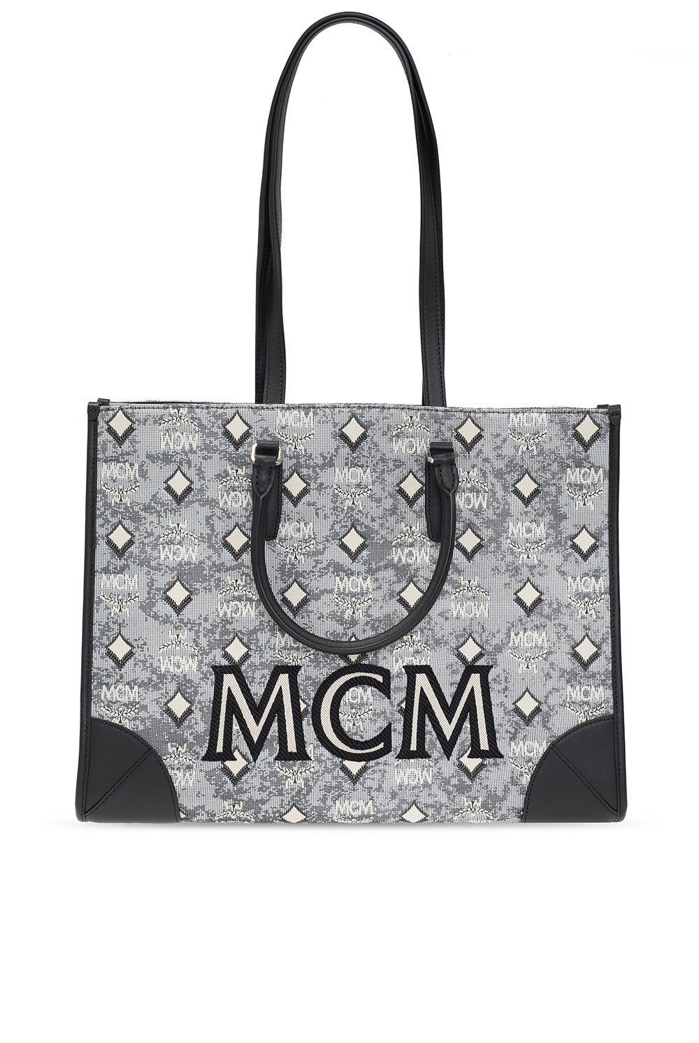 MCM JACQUARD LOGO TOTE BAG WITH POUCH