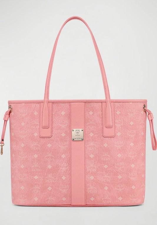 MCM REVERSIBLE LIZ SHOPPER TOTE BAG IN PINK BLOSSOM