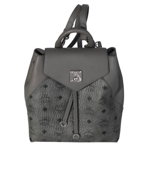 MCM GREY VISETOS SMALL ESSENTIAL BACKPACK