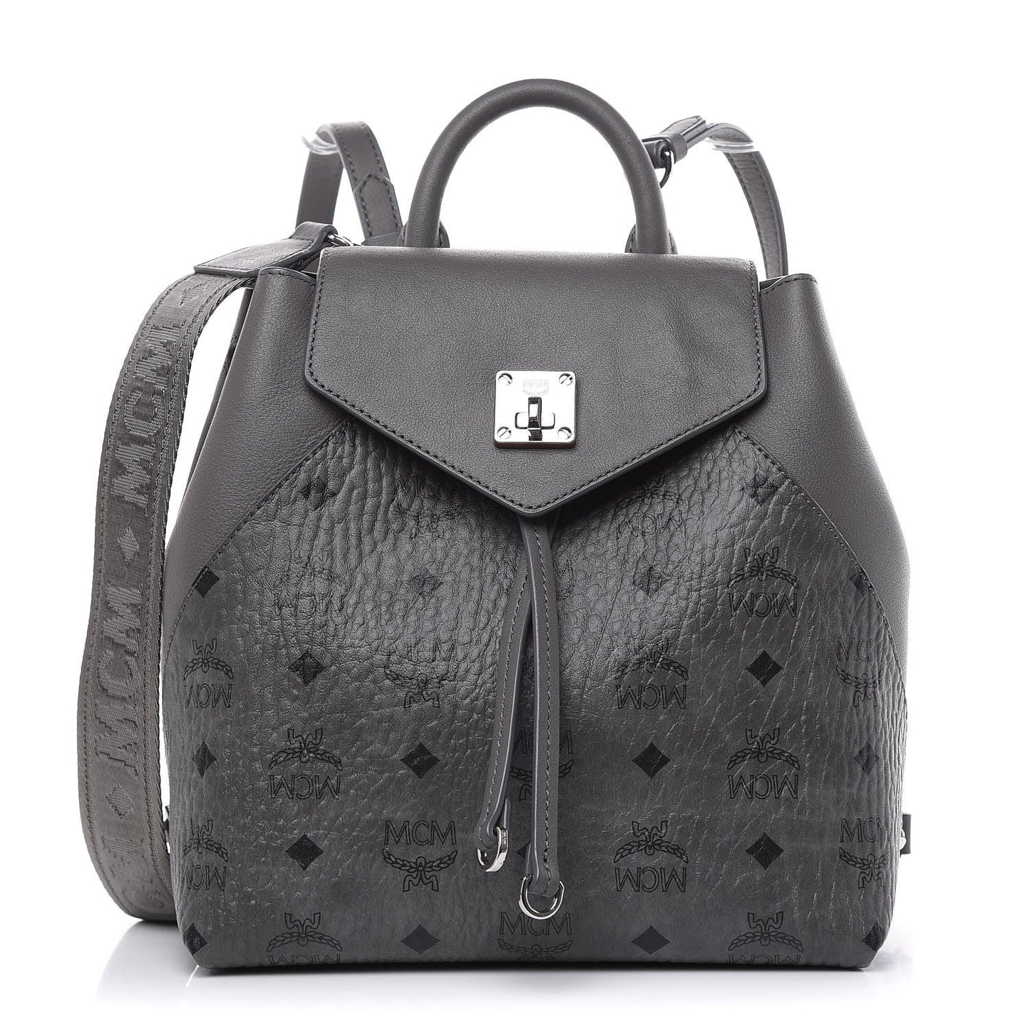 MCM GREY VISETOS SMALL ESSENTIAL BACKPACK
