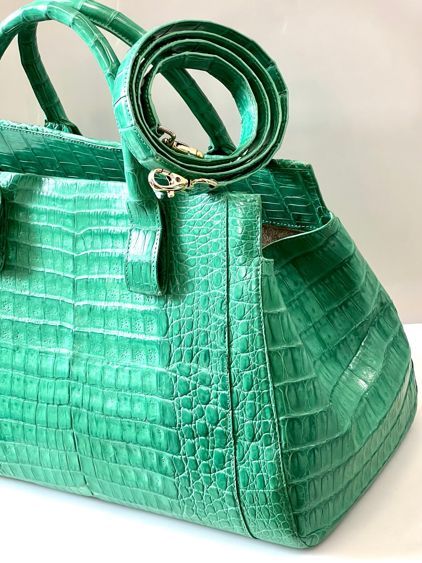 NANCY GONZALEZ CROC EMBOSSED TOTE BAG