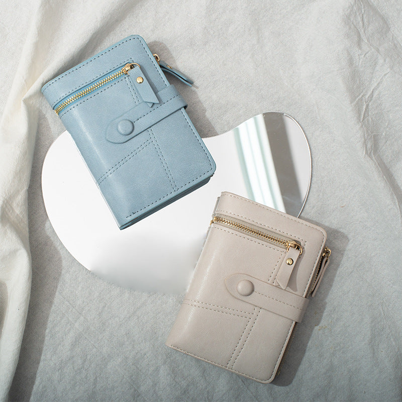 Women's Korean Short Folding Multifunctional Clutch  Ladies Wallets