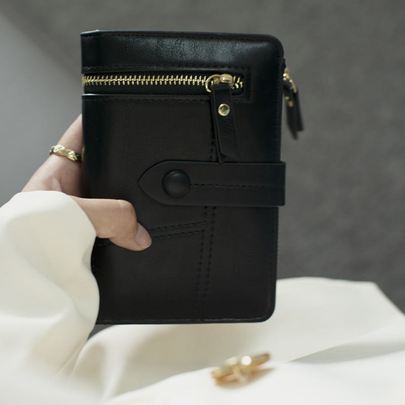 Women's Korean Short Folding Multifunctional Clutch  Ladies Wallets