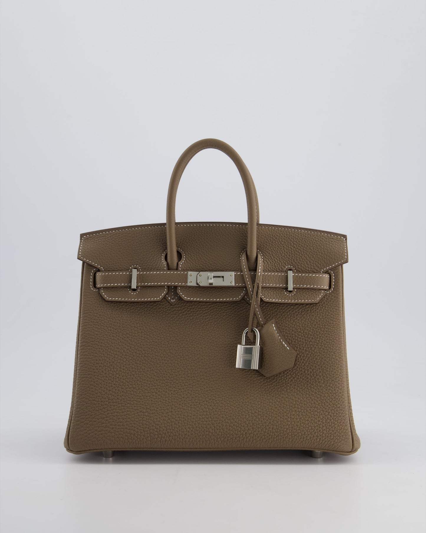 *HOT* Hermès Birkin Retourne 25cm Bag in Etoupe Togo Leather with Palladium Hardware