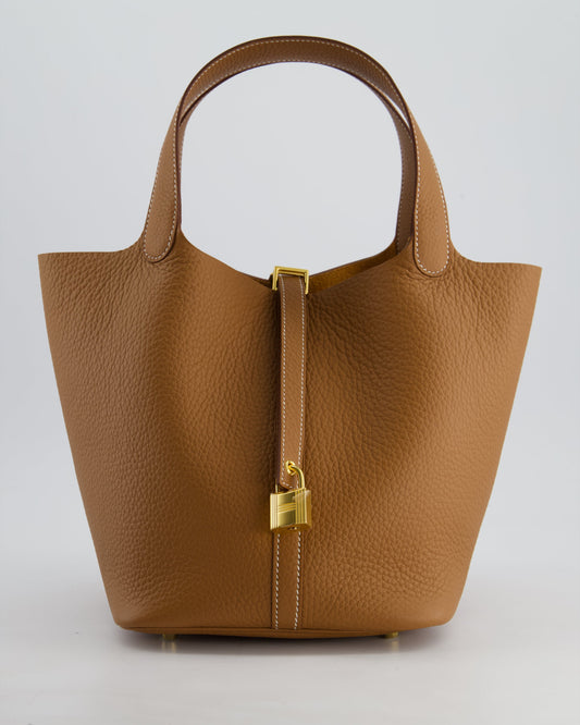 *RARE* Hermès Picotin Lock Bag 22cm in Gold Clemence Leather with Gold Hardware