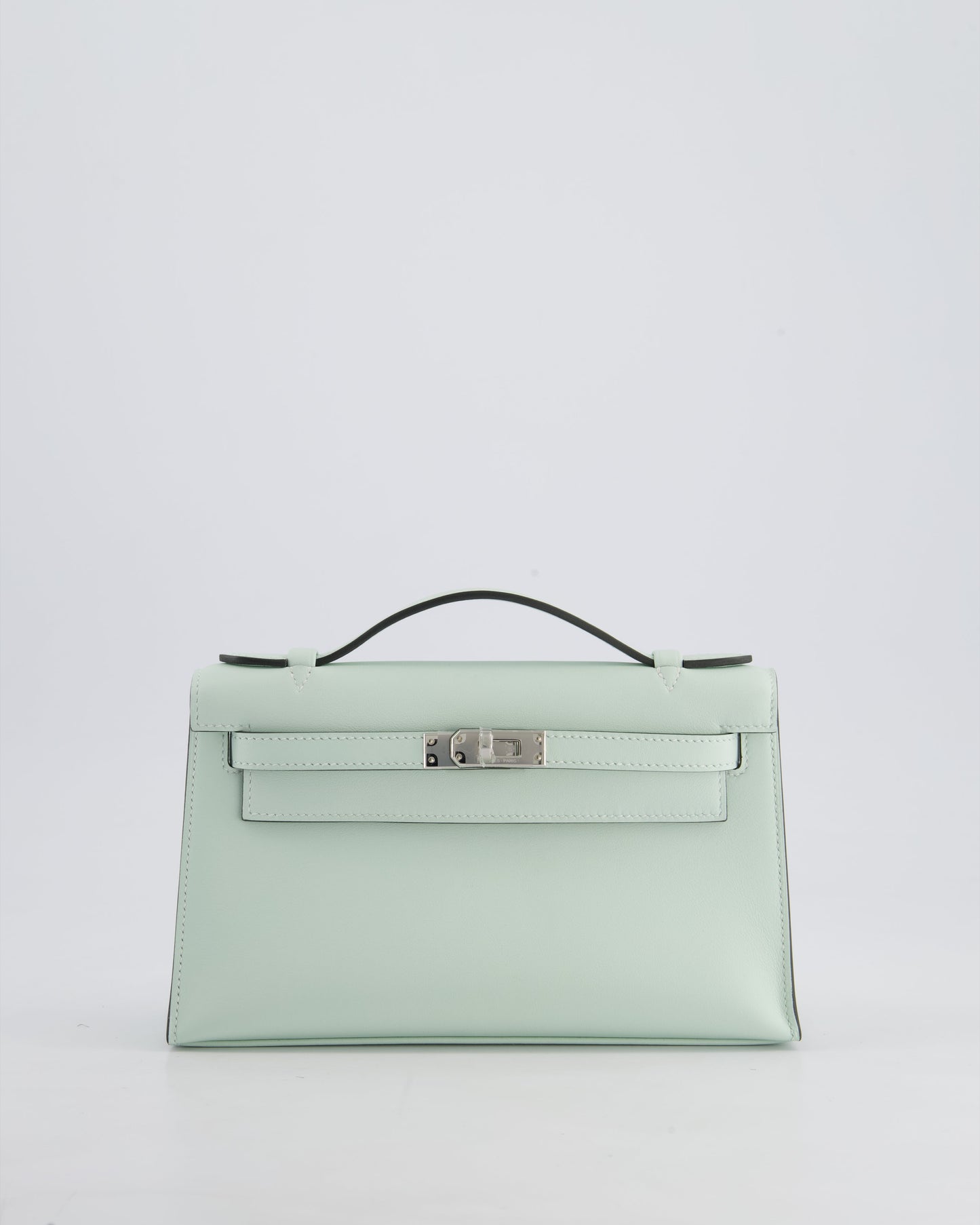 *HOT NEW COLOUR* Hermès Mini Kelly Pochette Bag in Vert Peppermint Swift Leather with Palladium Hardware