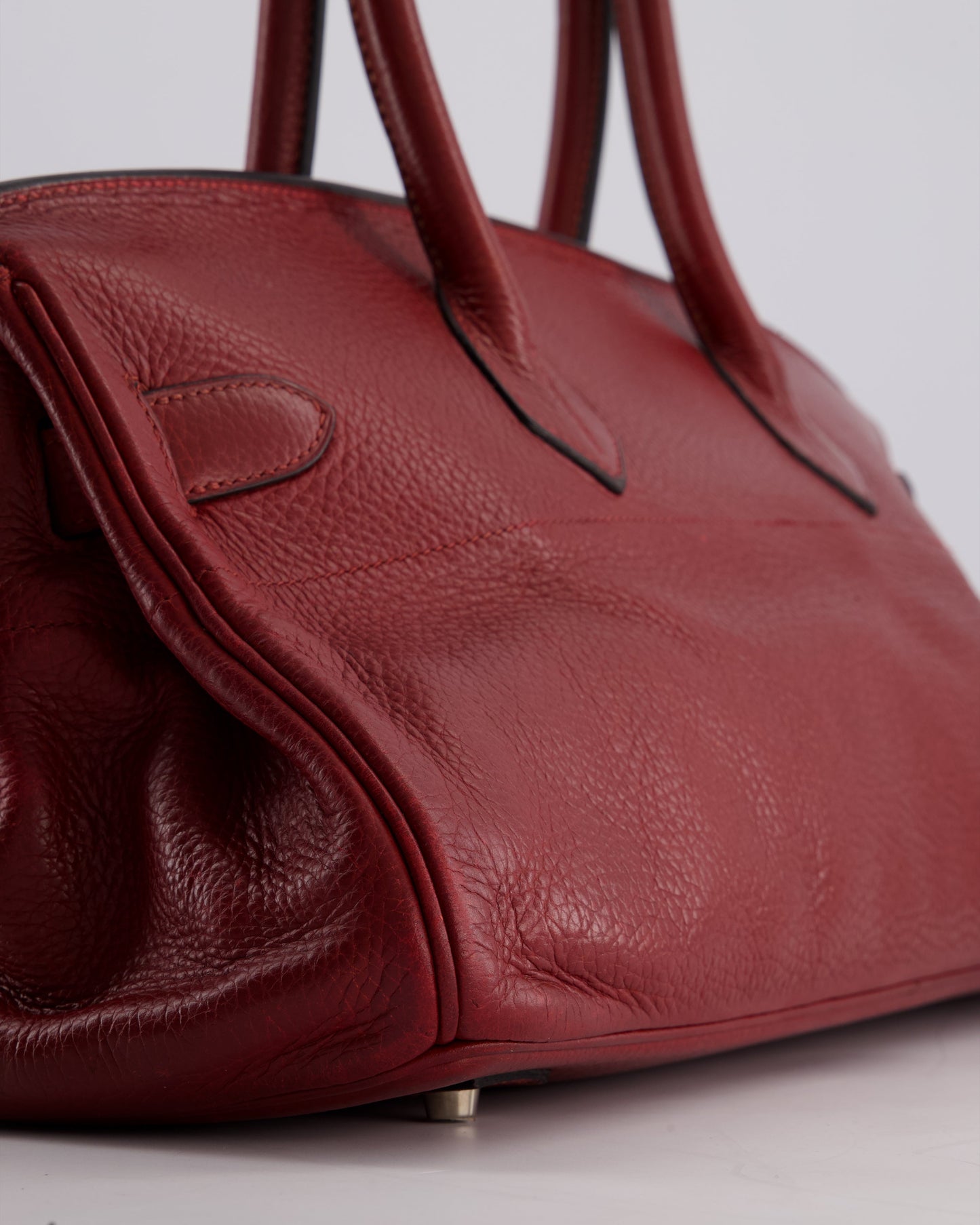 *COLLECTORS* Hermes Shoulder Birkin JPG Bag in Rouge H Clemence Leather with Palladium Hardware