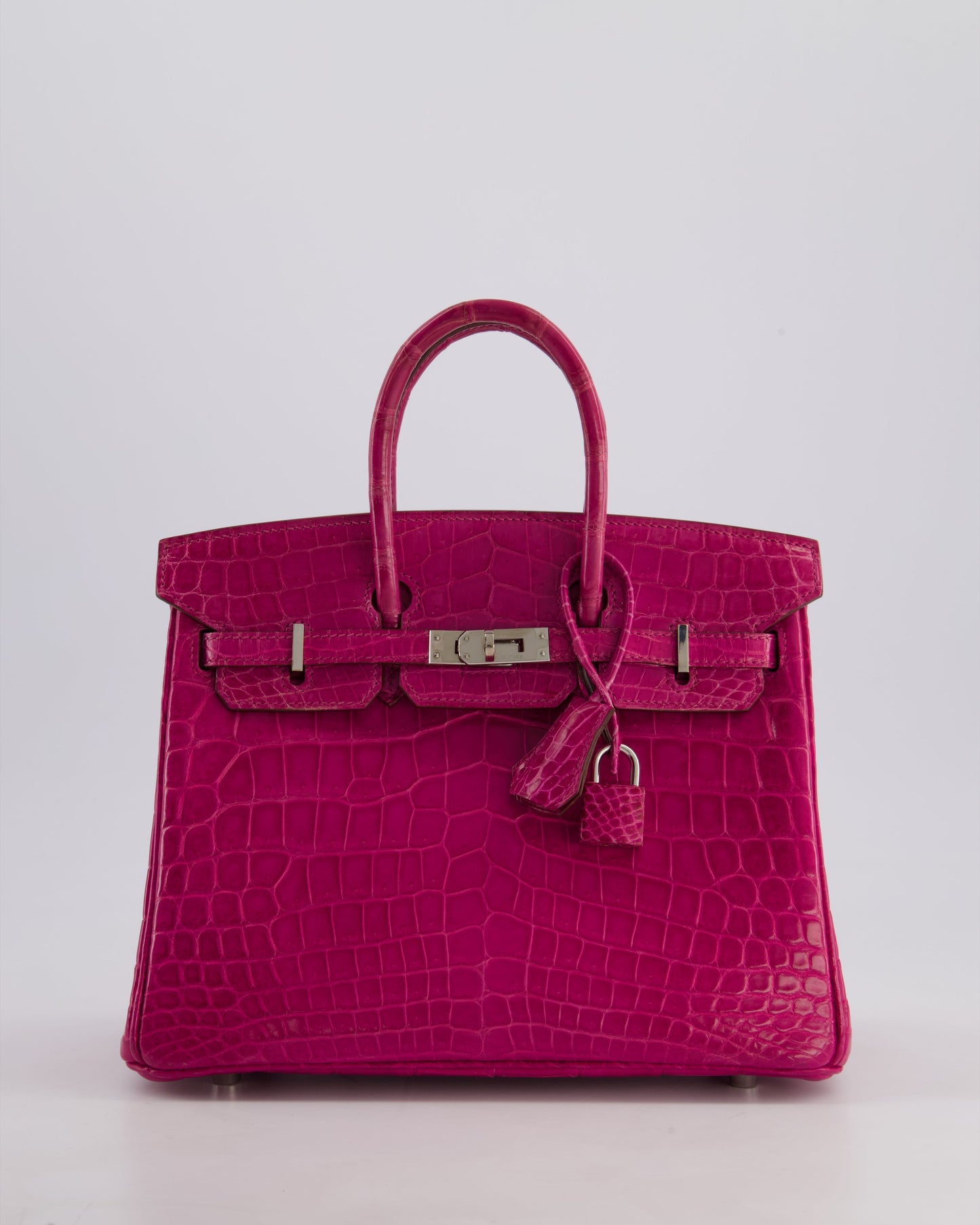 *RARE* Hermès Birkin 25cm Retourne Bag in Rose Scheherezade Niloticus Porosus with Palladium Hardware