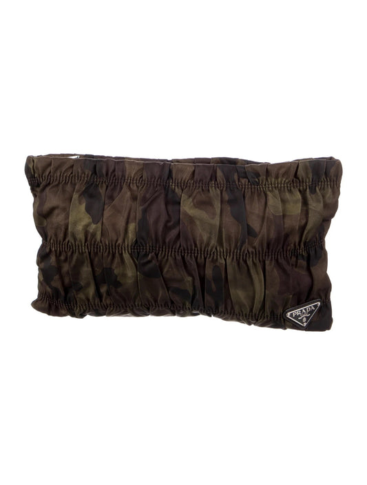 PRADA TESSUTO CAMOFLAGE GAUFRE POUCH CLUTCH BAG