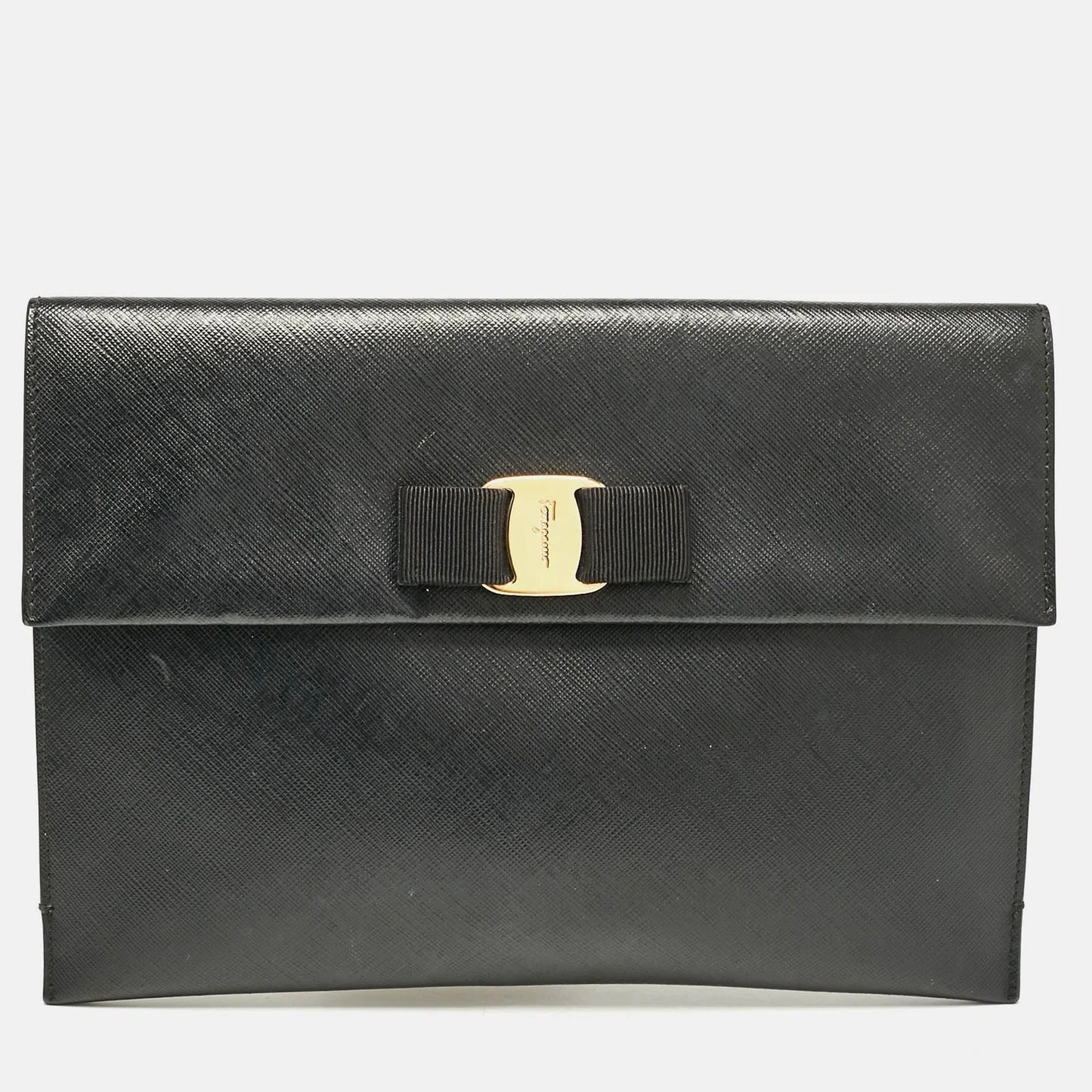 SALVATORE FERRAGAMO BOW CLUTCH BAG