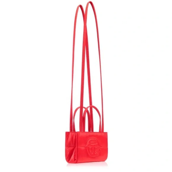 TELFAR VEGAN LEATHER SMALL PUFFER TOTE BAG