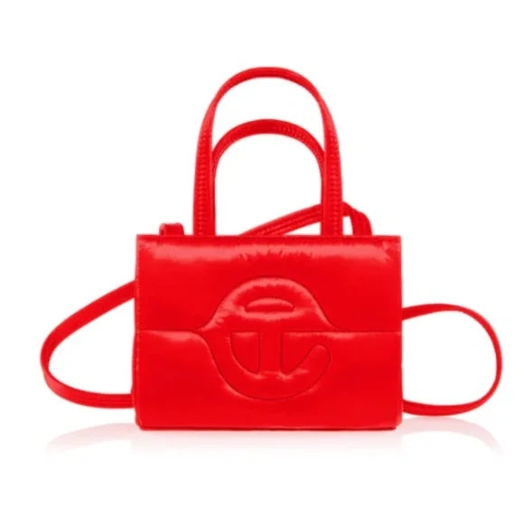 TELFAR VEGAN LEATHER SMALL PUFFER TOTE BAG