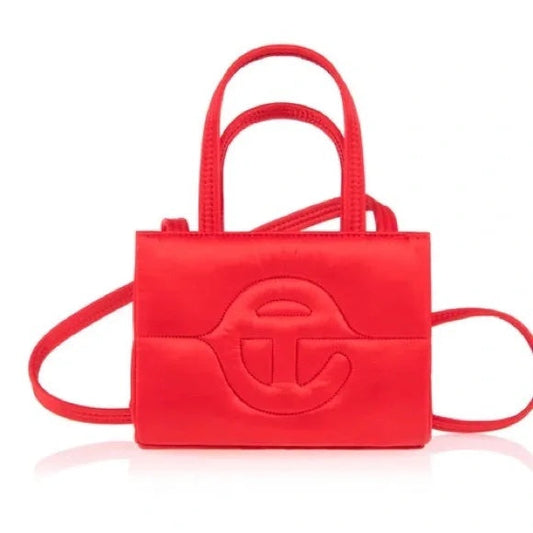 TELFAR VEGAN LEATHER SMALL PUFFER TOTE BAG