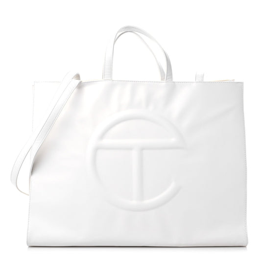TELFAR VEGAN LEATHER SHOPPING TOTE BAG