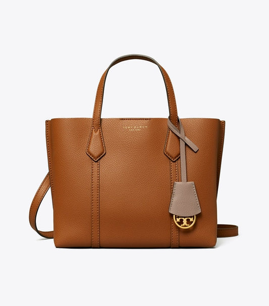 TORY BURCH PERRY SMALL CALFSKIN LEATHER TOTE BAG