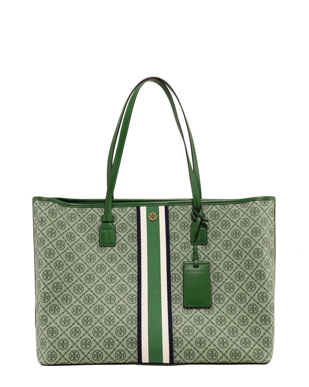 TORY BURCH T MONOGRAM COATED CANVAS TOTE BAG