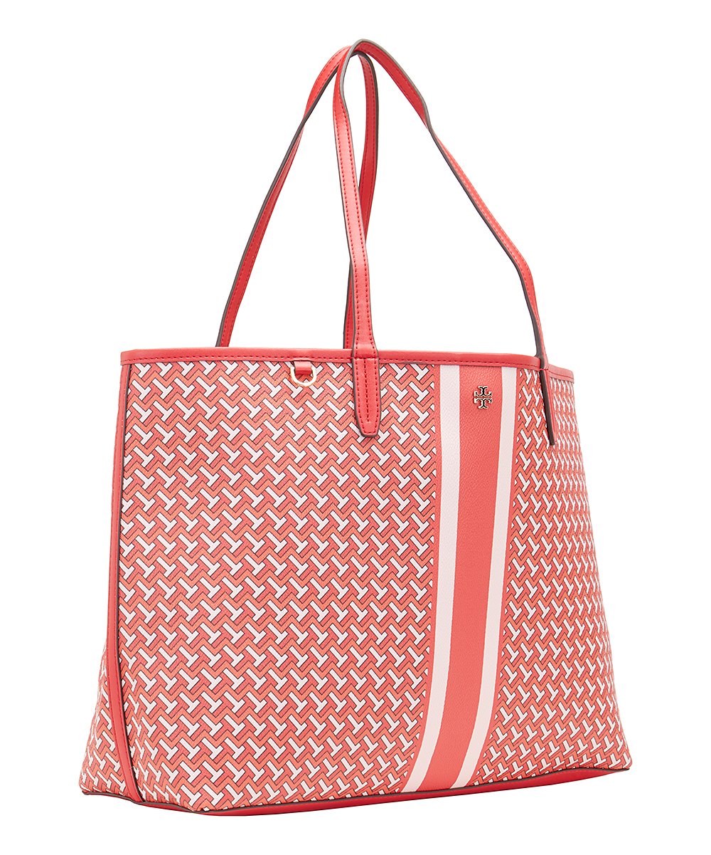 TORY BURCH T TITLE LINK RED TOTE BAG