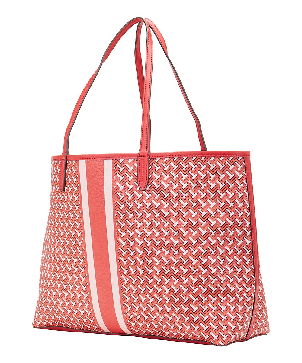 TORY BURCH T TITLE LINK RED TOTE BAG