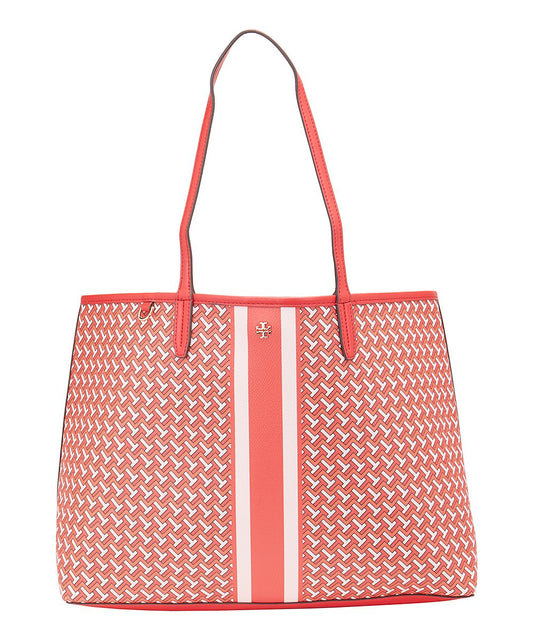 TORY BURCH T TITLE LINK RED TOTE BAG