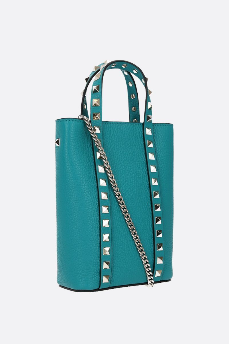 VALENTINO GARAVANI ROCKSTUD LEATHER TOTE BAG