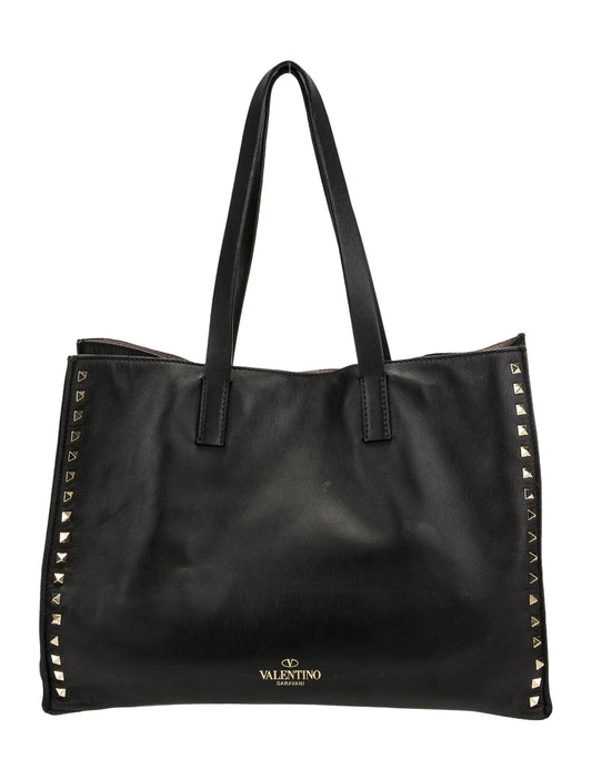 VALENTINO NAPPA LEATHER ROCKSTUD SOFT TOTE BAG