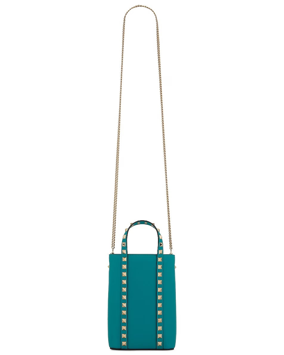 VALENTINO GARAVANI ROCKSTUD LEATHER TOTE BAG
