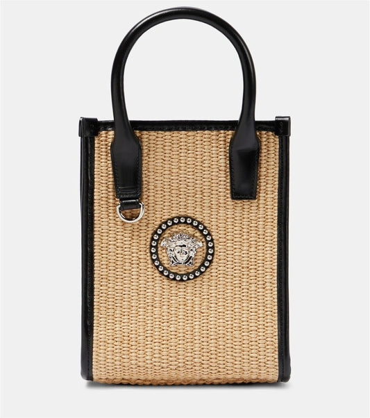 VERSACE STUDDED LA MEDUSA MINI TOTE BAG
