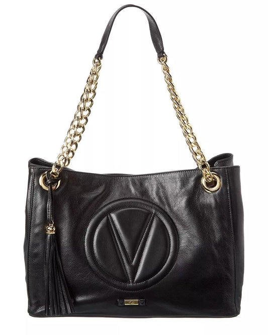 VALENTINO VERRA SIGNATURE LEATHER SHOULDER TOTE BAG