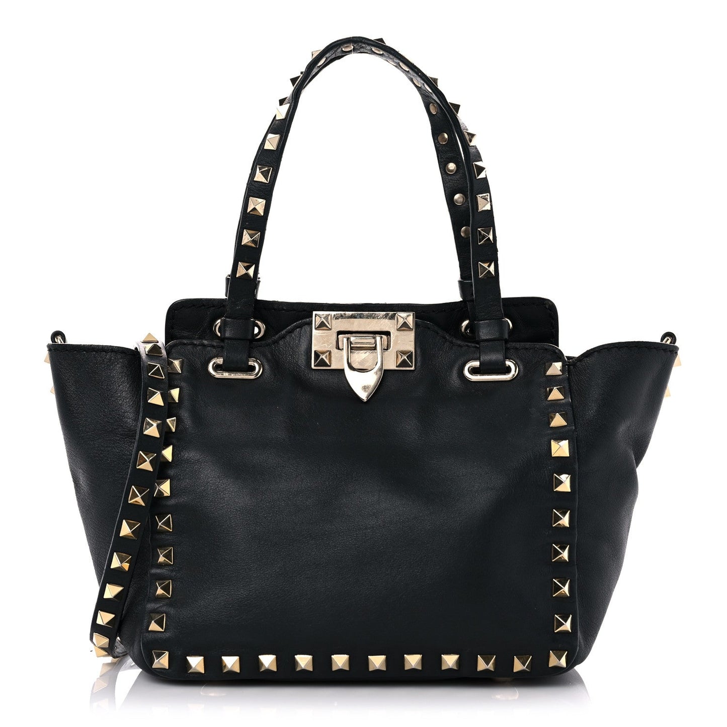 VALENTINO GARAVANI ROCKSTUD SOFT LEATHER TOTE BAG