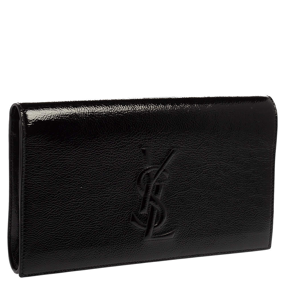YSL PATENT LEATHER BELLE DE JOUR FLAP CLUTCH BAG