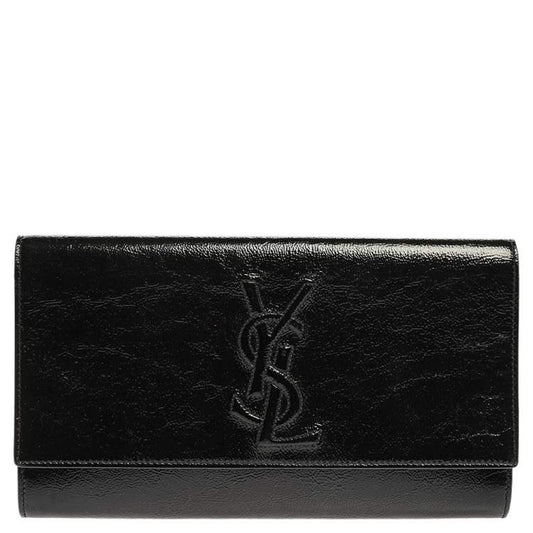 YSL PATENT LEATHER BELLE DE JOUR FLAP CLUTCH BAG