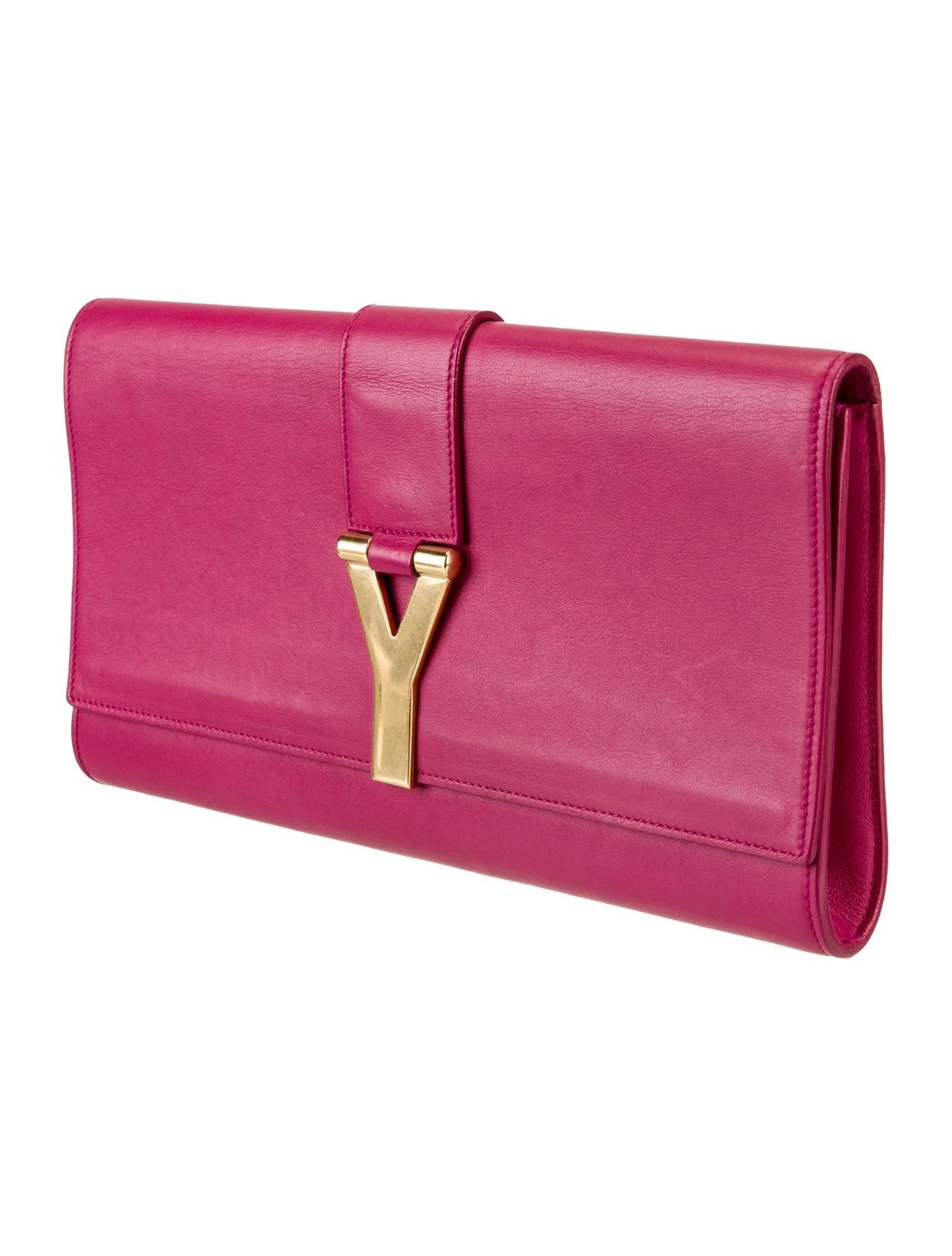 YSL CALFSKIN LEATHER CLASSIC Y LIGNE CLUTCH