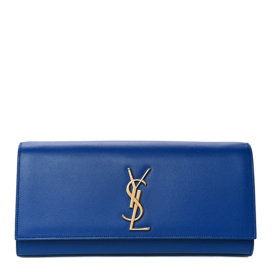 YSL GRAIN DE POUDRE MONOGRAM KATE CLUTCH BAG