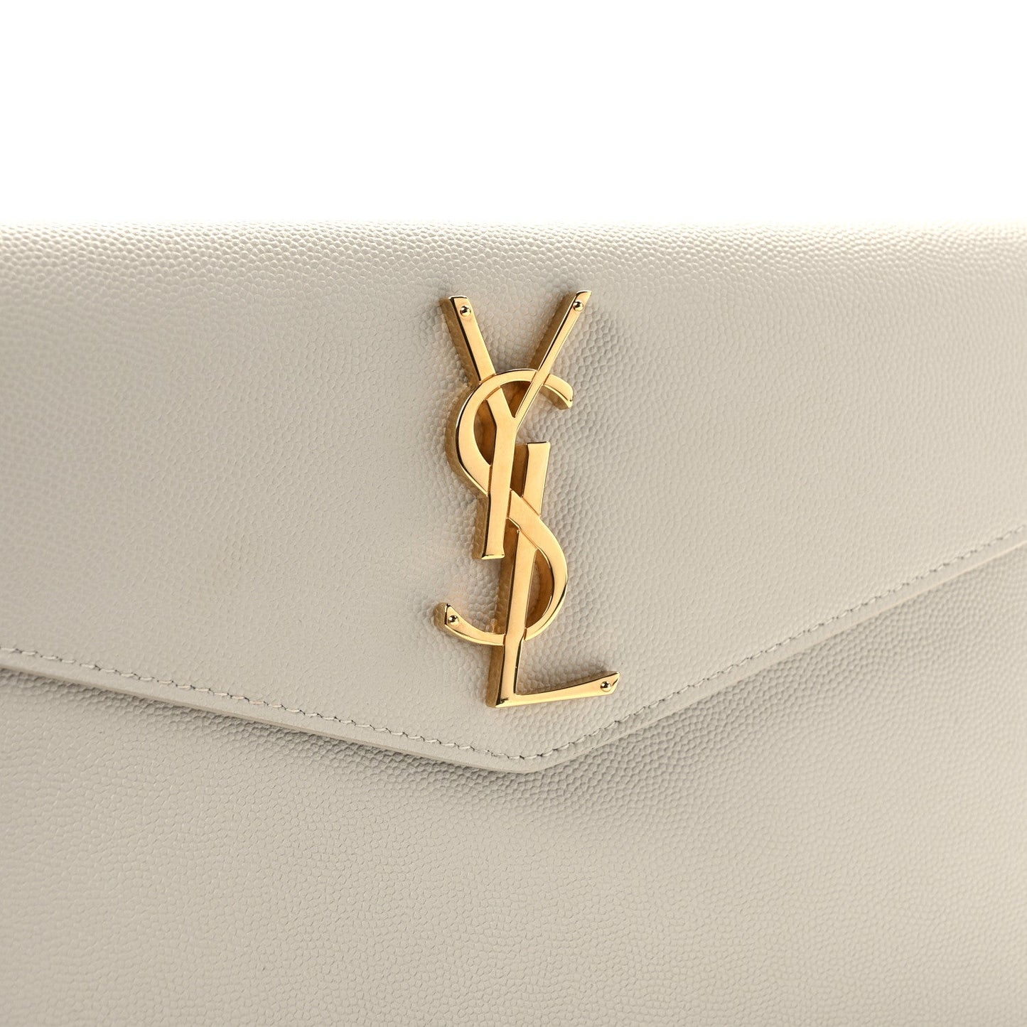 YSL GRAIN DE POUDRE LEATHER UPTOWN POUCH CLUTCH BAG