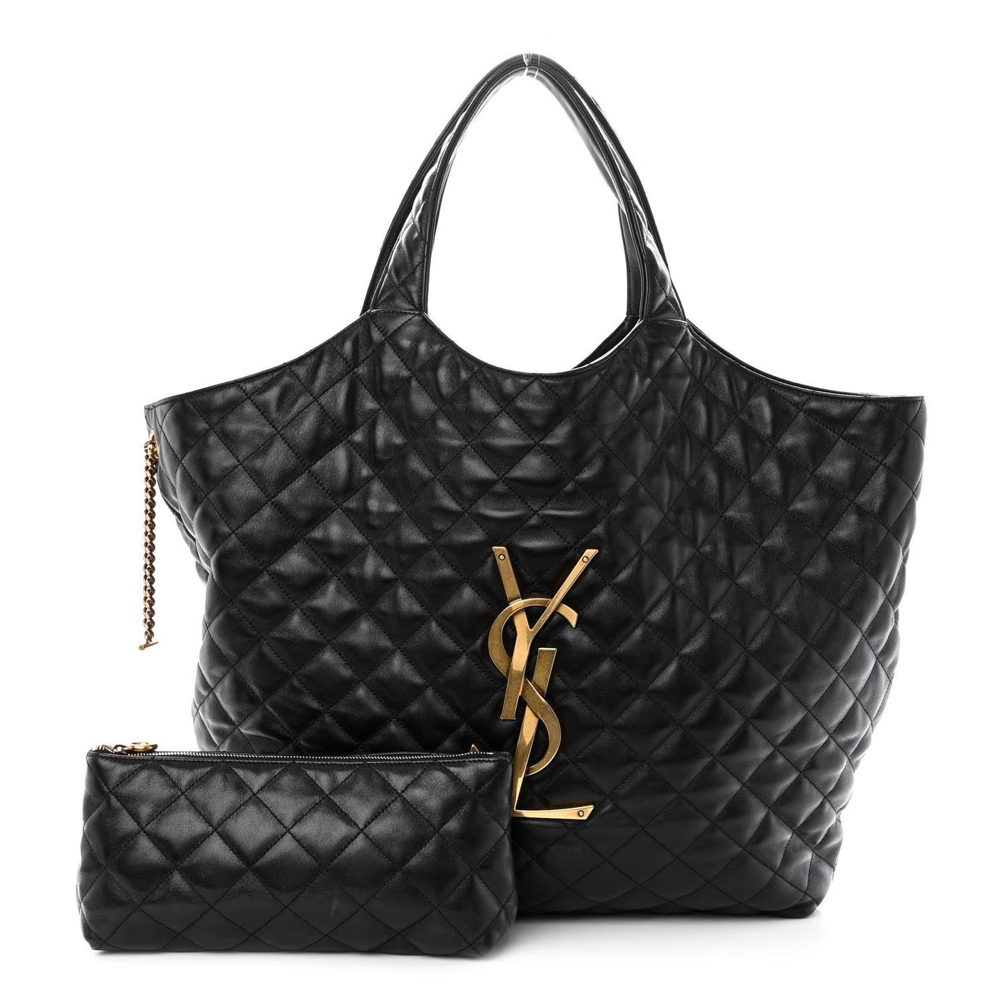 YSL QUILTED LAMBSKIN MAXI ICARE SHOPPING TOTE