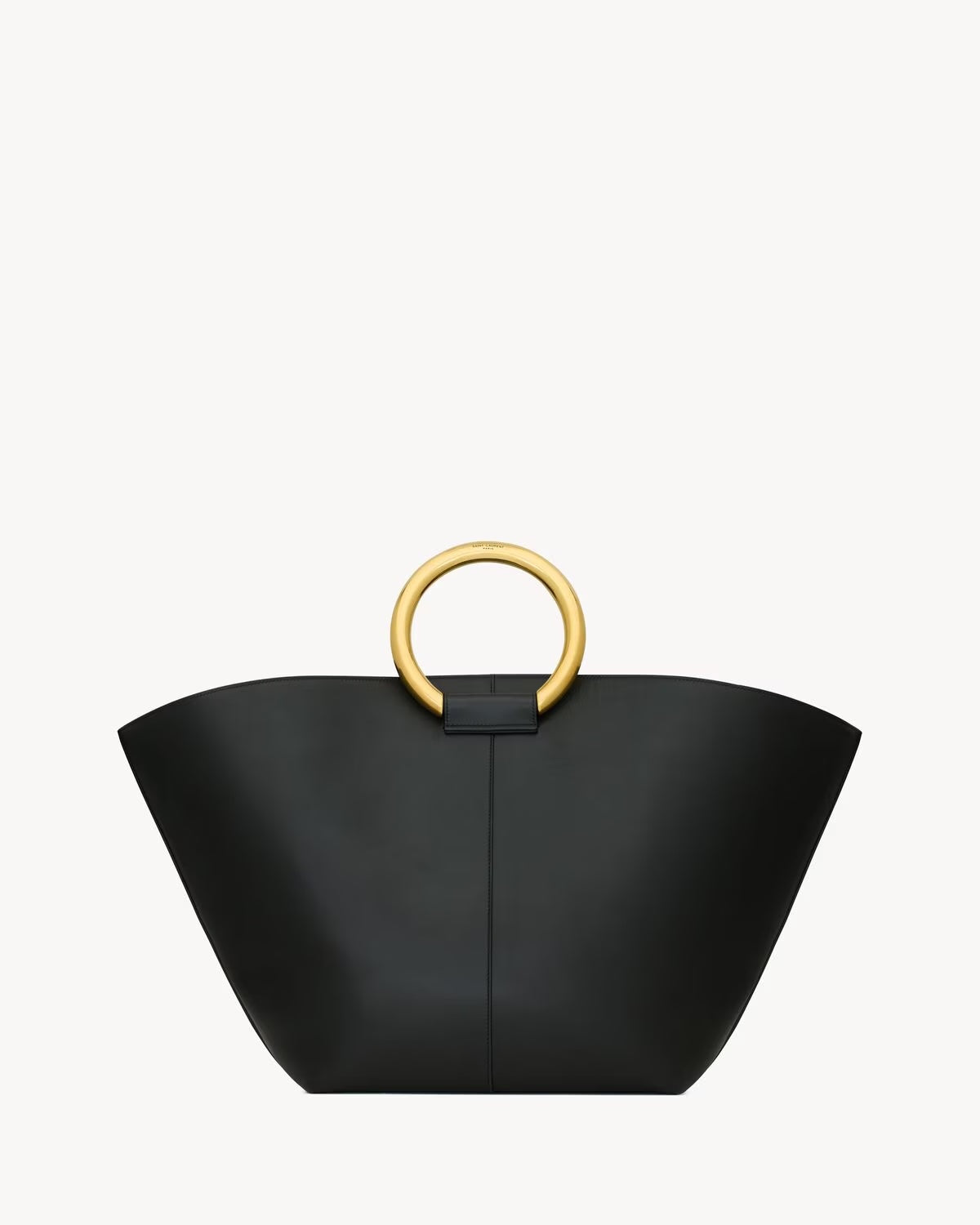 YSL SMOOTH CALFSKIN LEATHER MAXI TRAPEZOID TOTE BAG