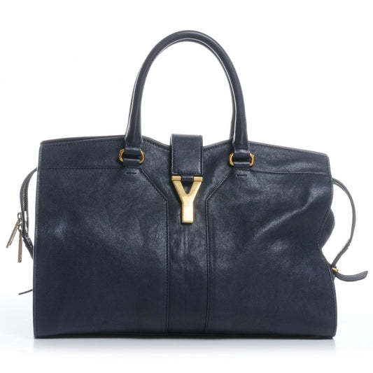 YSL LEATHER MEDIUM Y CABAS CHYC TOTE BAG